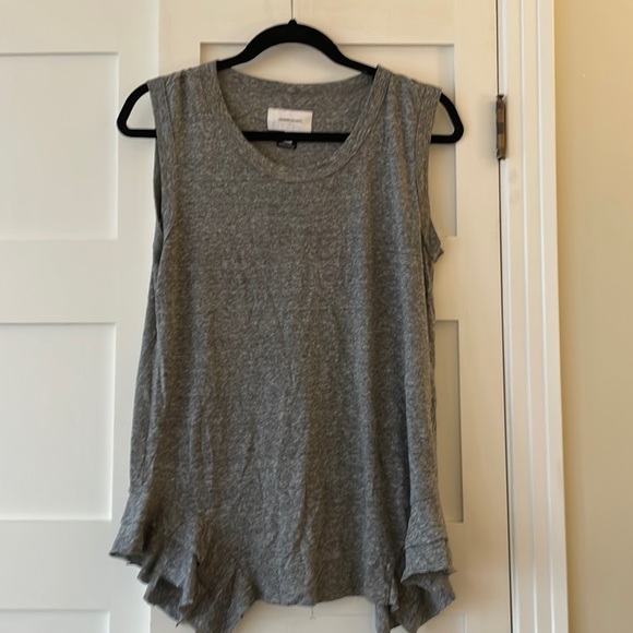 Current Elliott heathered gray tank with ruffles S - Picture 1 of 3